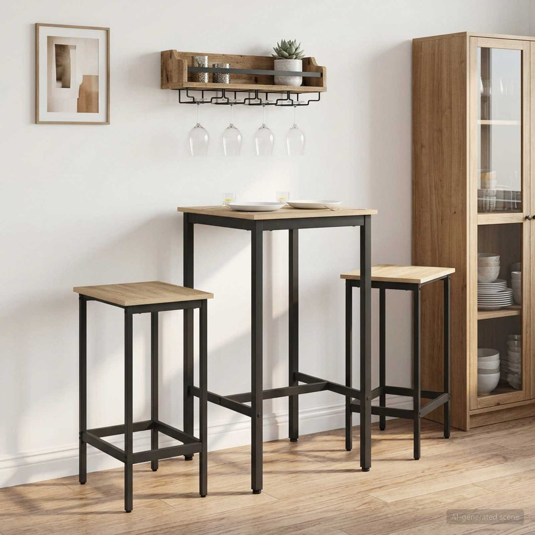 vidaXL Mesa de Bar 52 x 52 x 110 cm Madera de ingeniería Roble Sonoma