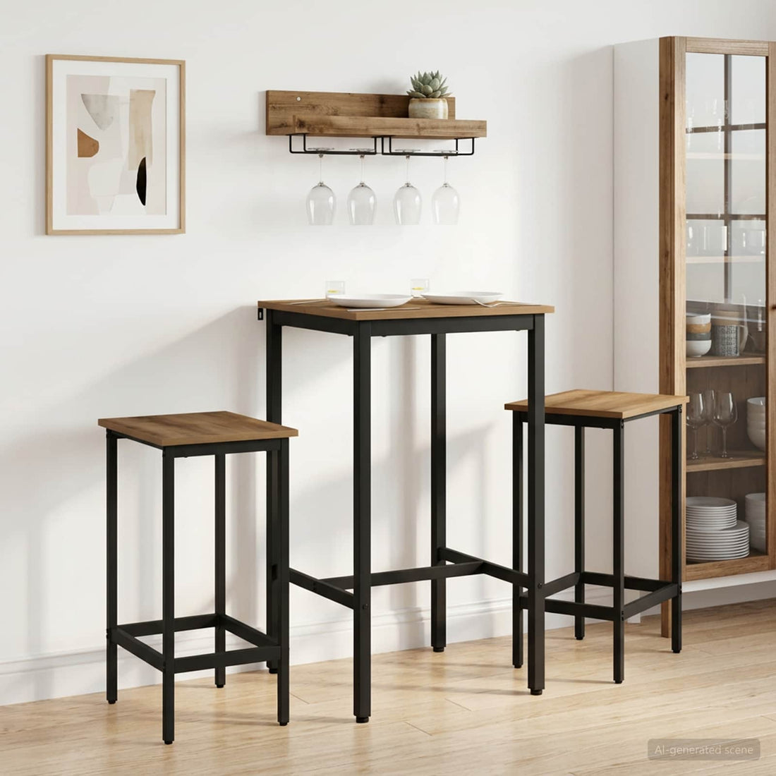 vidaXL Mesa de Bar 52 x 52 x 110 cm Madera de ingeniería Roble artisan