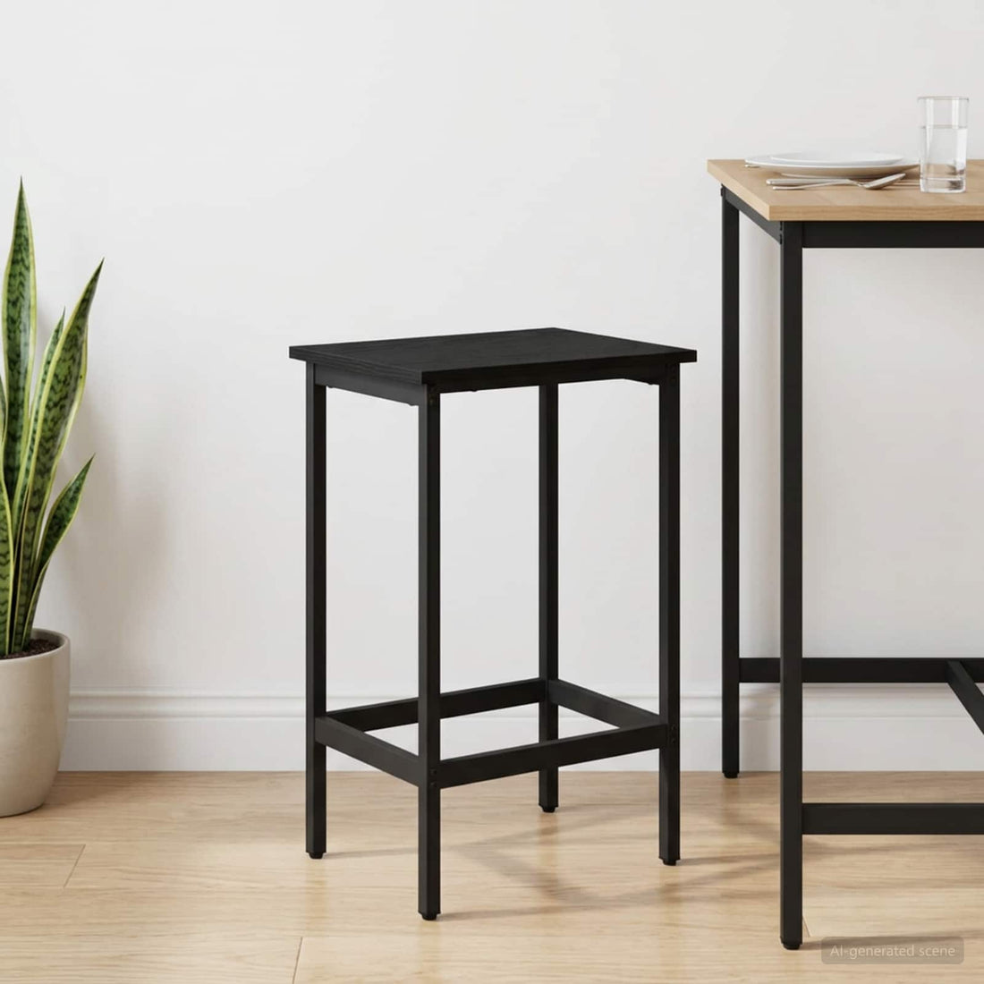 vidaXL Taburete de bar Roble Negro 40 x 32 x 74 cm