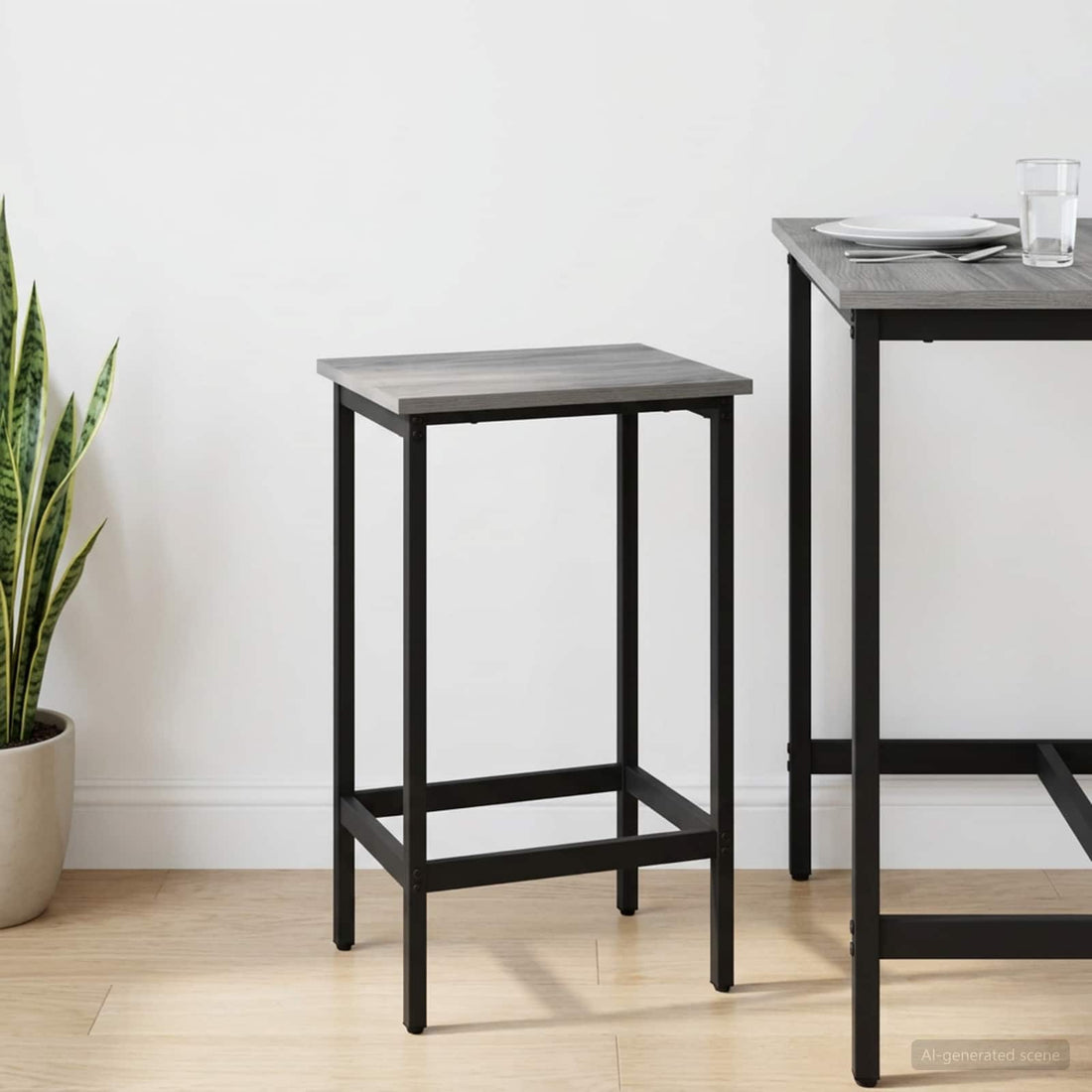 vidaXL Taburete de bar Sonoma gris 40 x 32 x 74 cm