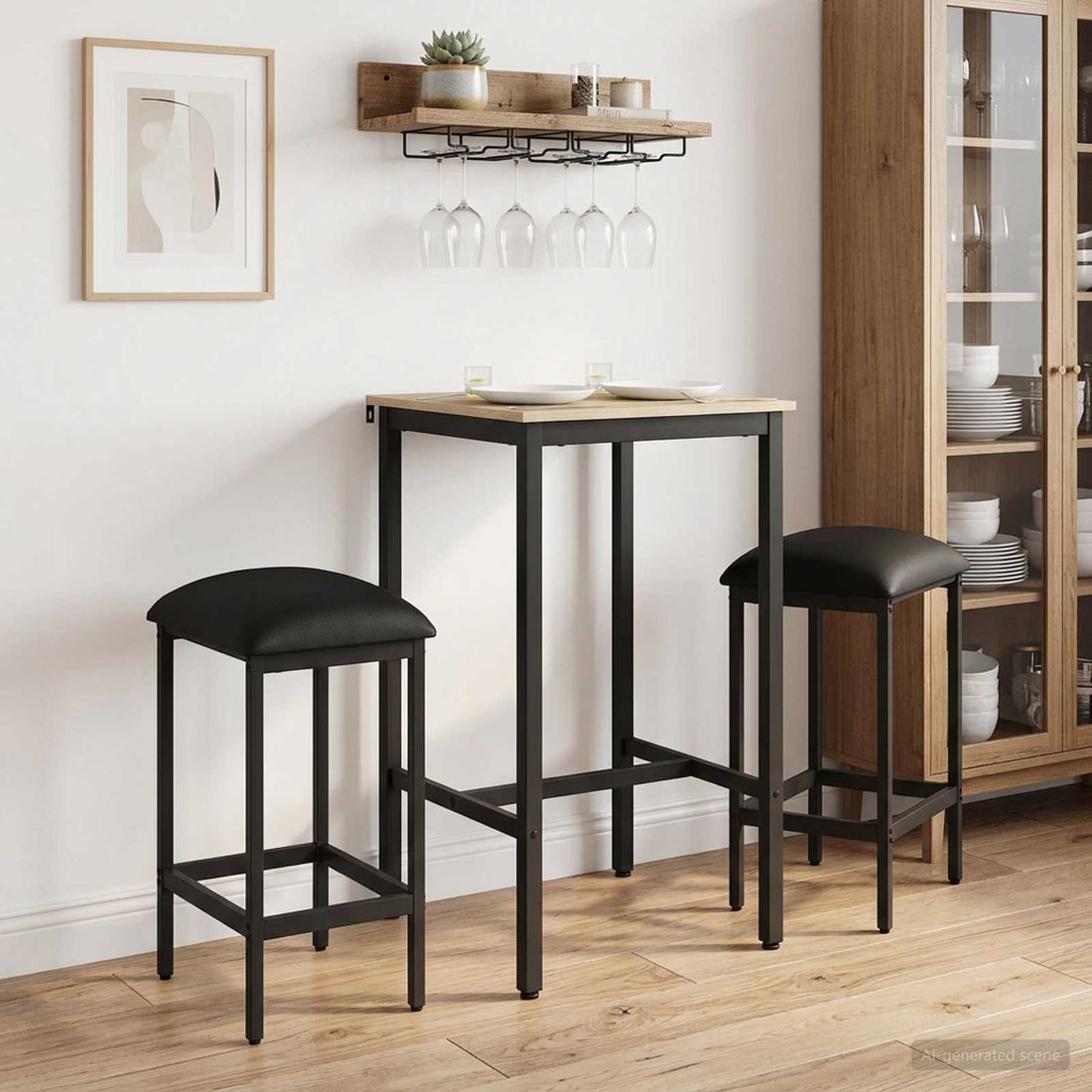 vidaXL Taburete de bar 2 uds. Negro 40 x 32 x 64 cm