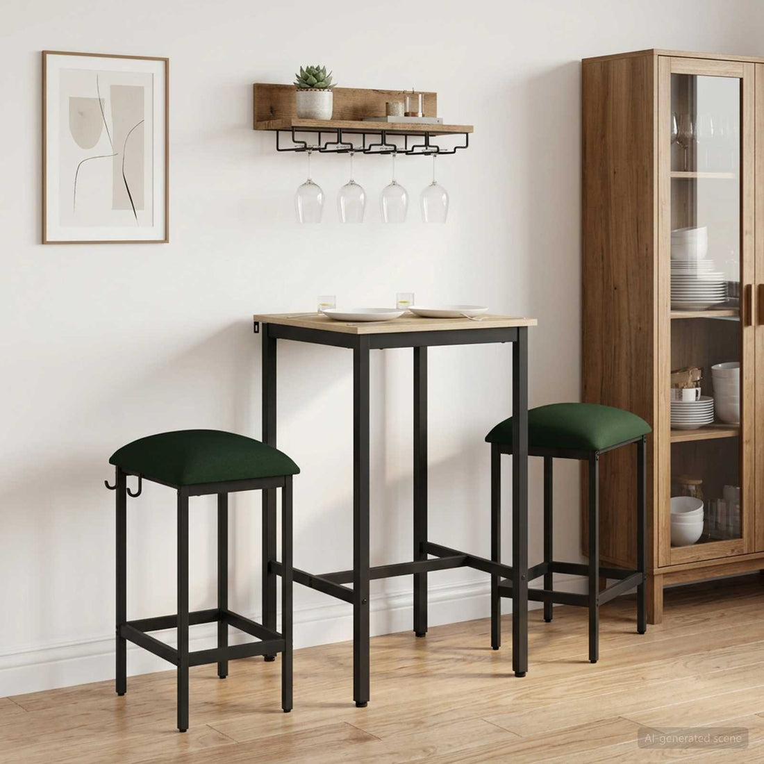 vidaXL Taburete de bar 2 uds. Verde oscuro 40 x 32 x 64 cm