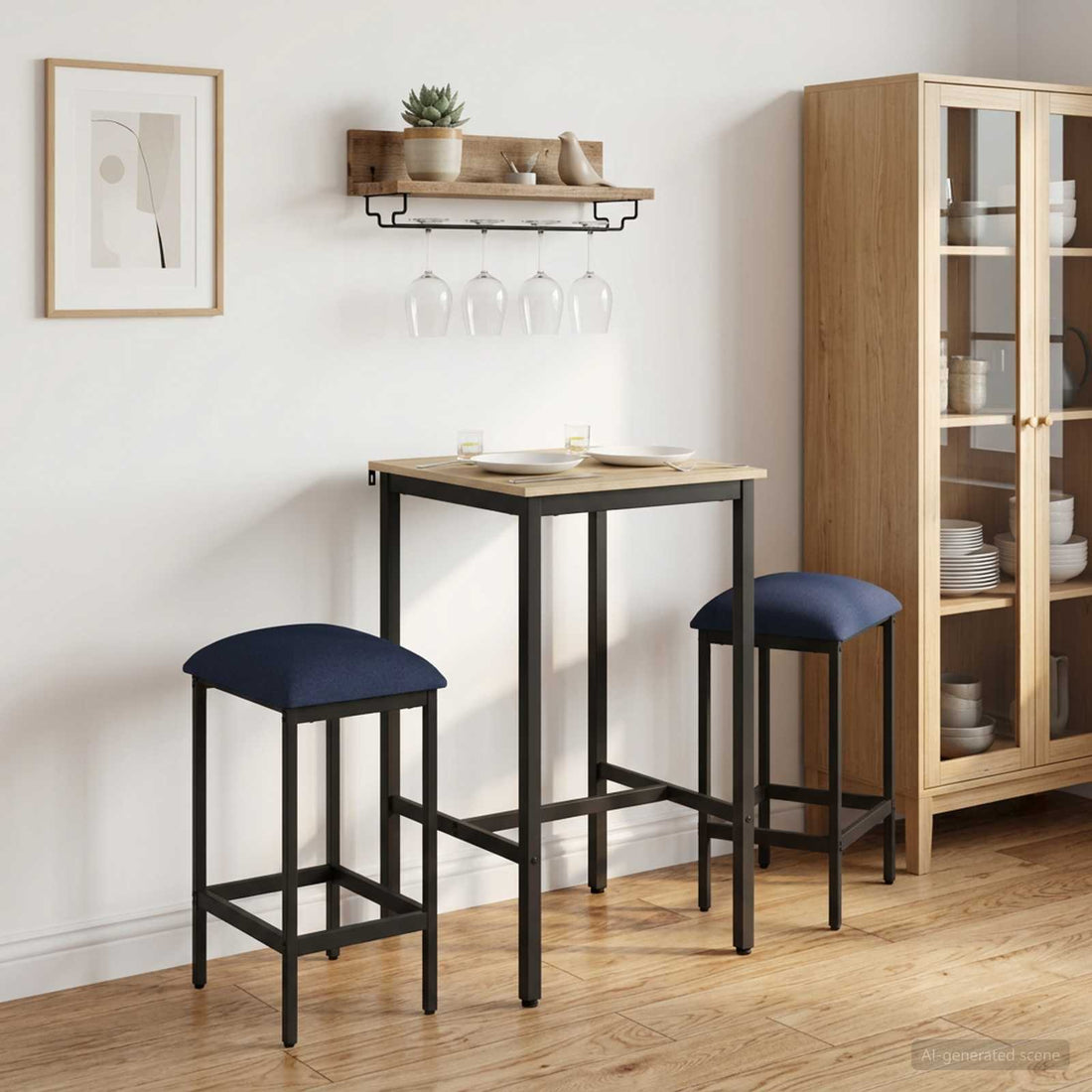 vidaXL Taburete de bar 2 uds. Azul 40 x 32 x 64 cm