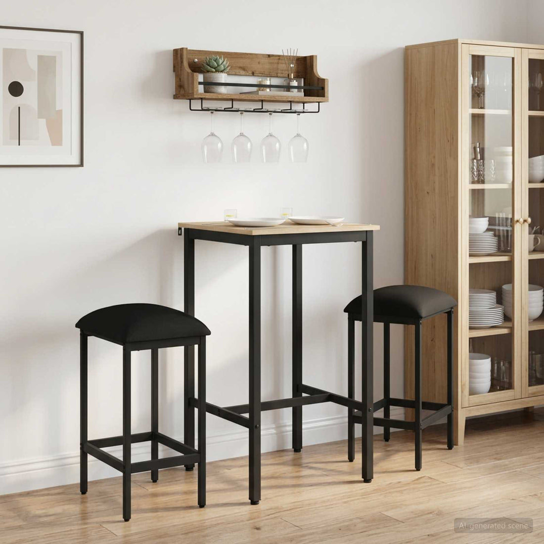 vidaXL Taburete de bar 2 uds. Negro 40 x 32 x 74 cm