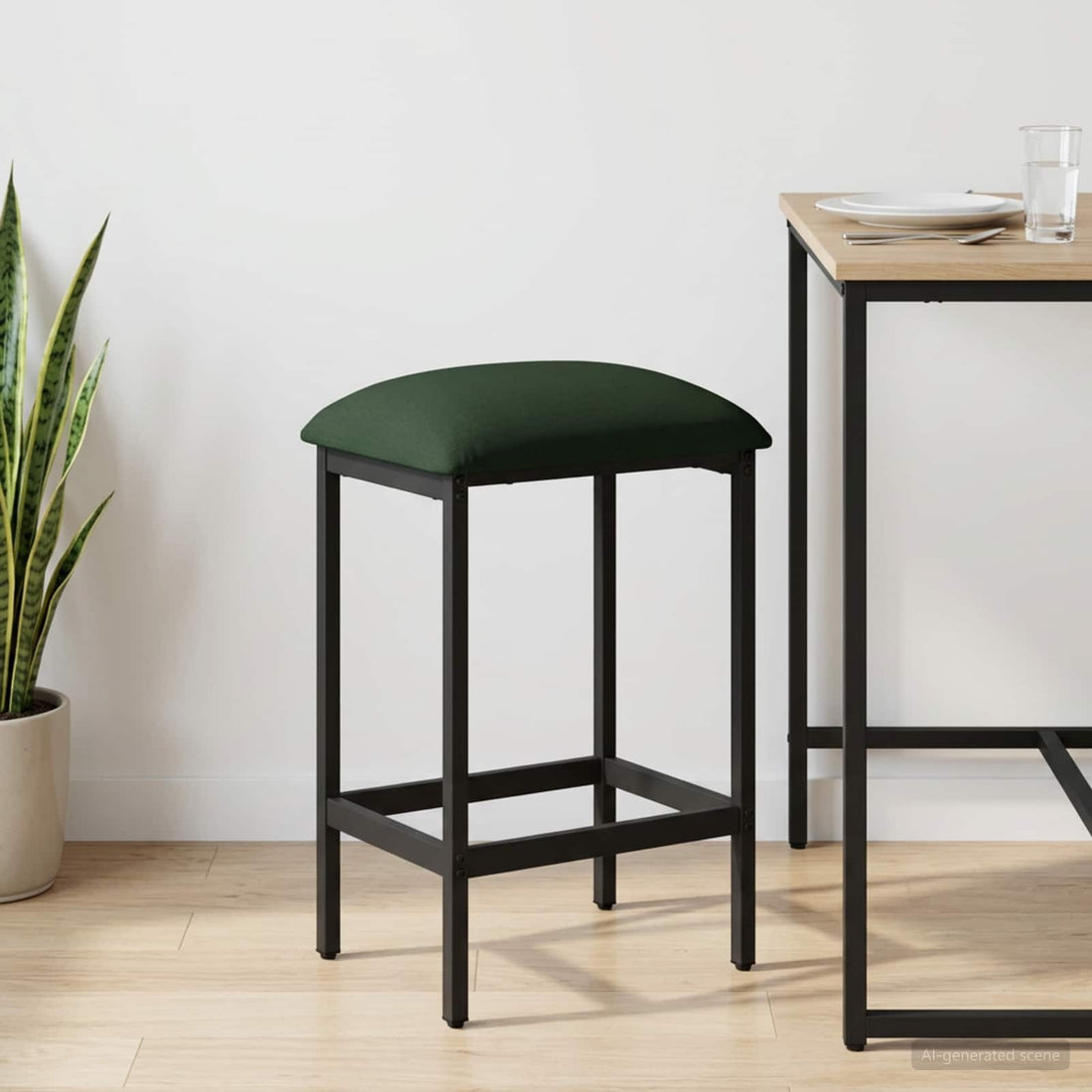 vidaXL Taburete de bar Verde oscuro 40 x 32 x 74 cm