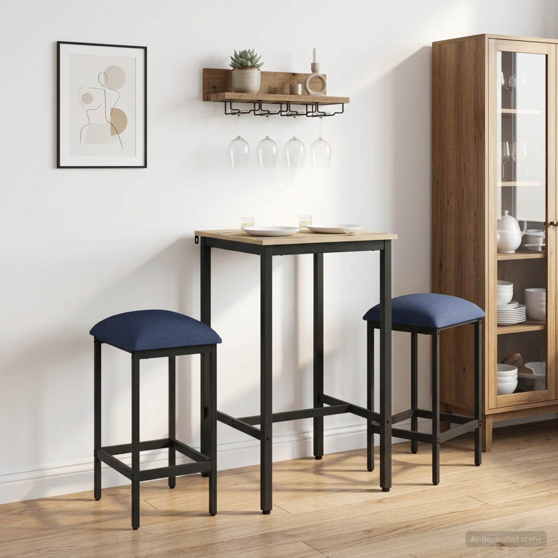 vidaXL Taburete de bar 2 uds. Azul 40 x 32 x 74 cm