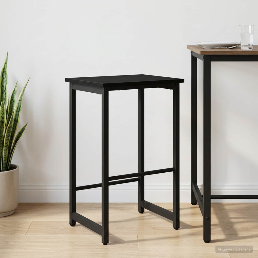 vidaXL Taburete de bar Roble Negro 40 x 32 x 64 cm