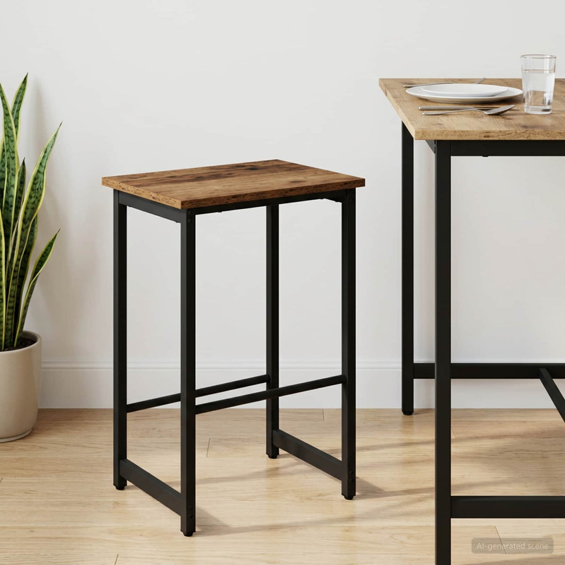 vidaXL Taburete de bar Madera envejecida 40 x 32 x 64 cm