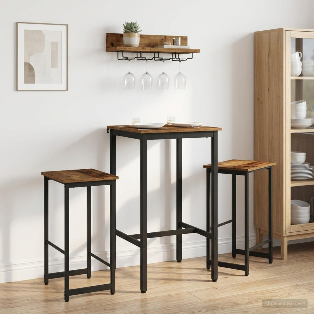 vidaXL Taburete de bar 2 uds. Madera envejecida 40 x 32 x 64 cm