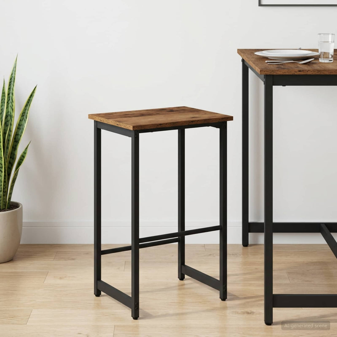 vidaXL Taburete de bar Madera envejecida 40 x 32 x 74 cm