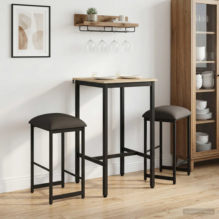 vidaXL Taburete de bar 2 uds. Gris oscuro 40 x 32 x 64 cm