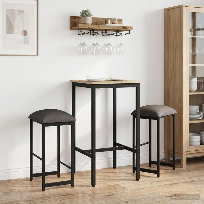 vidaXL Taburete de bar 2 uds. Gris Claro 40 x 32 x 74 cm
