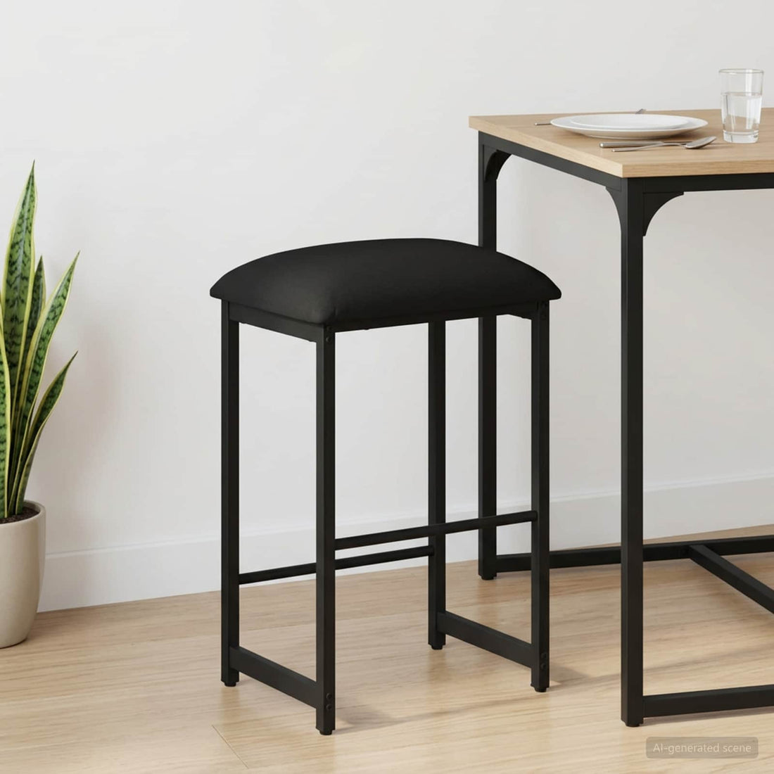 vidaXL Taburete de bar Negro 40 x 32 x 74 cm Madera de ingeniería