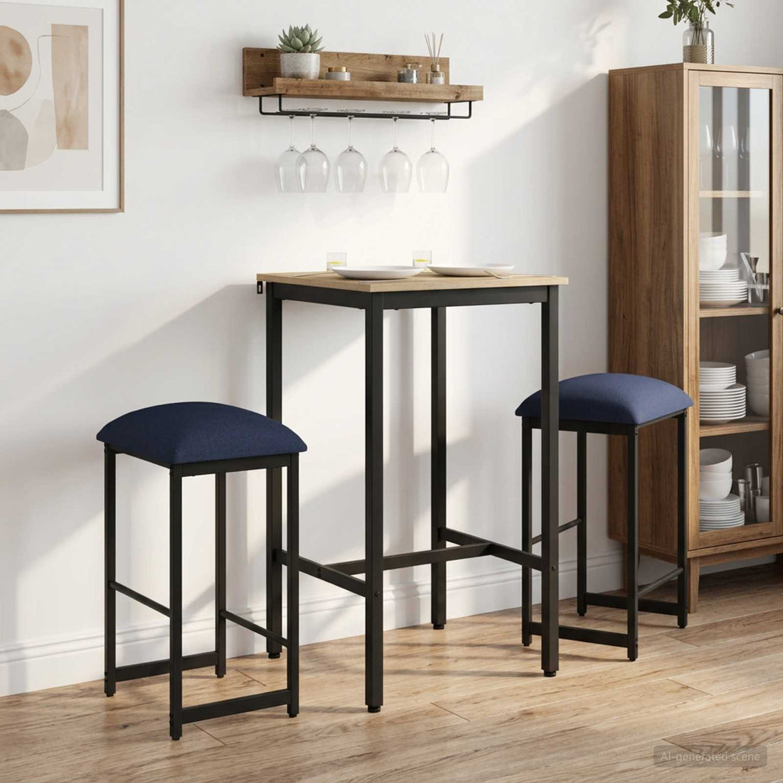 vidaXL Taburete de bar 2 uds. Azul 40 x 32 x 74 cm