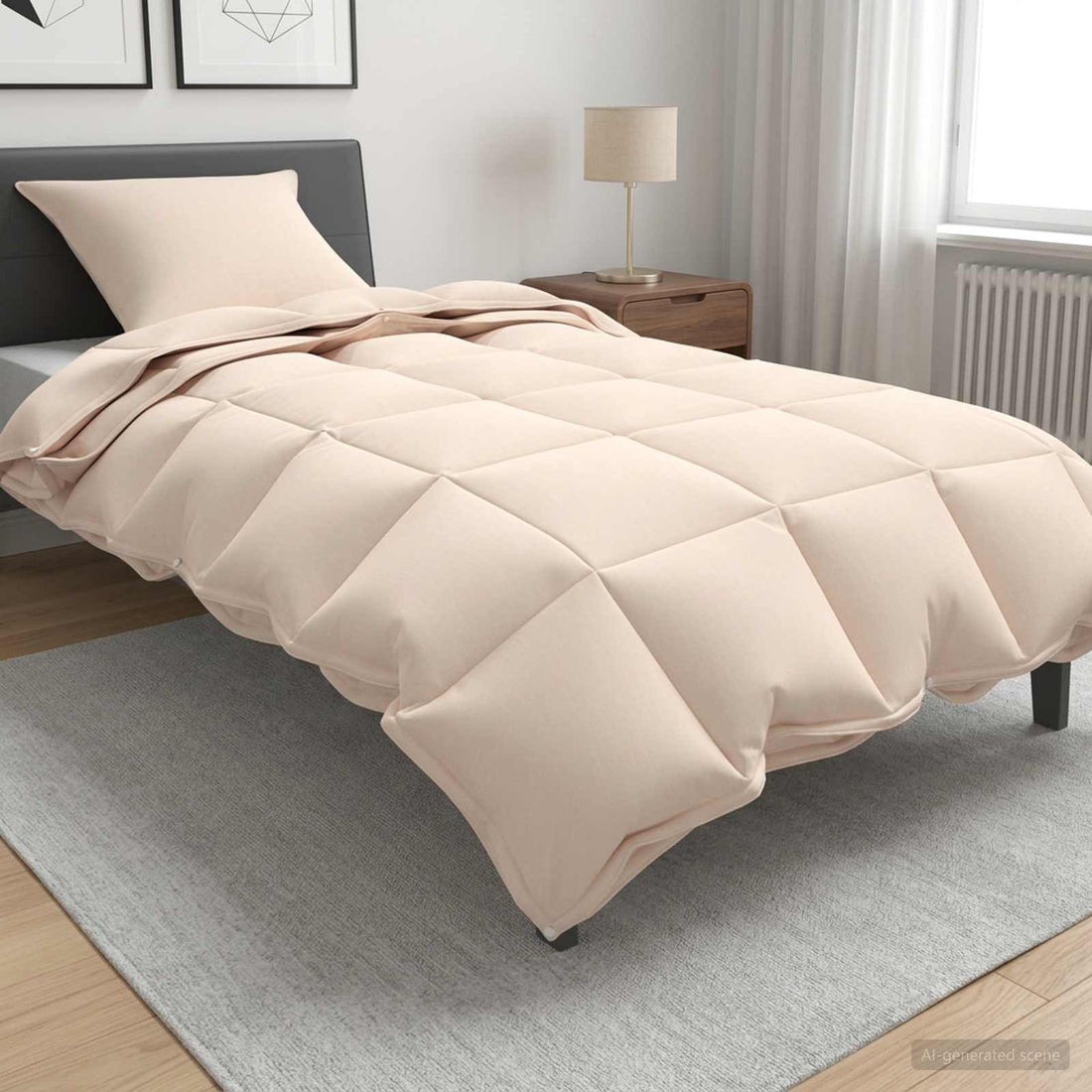vidaXL Edredón 140 x 220 cm Todas las estaciones Fibra de Kapok Beige