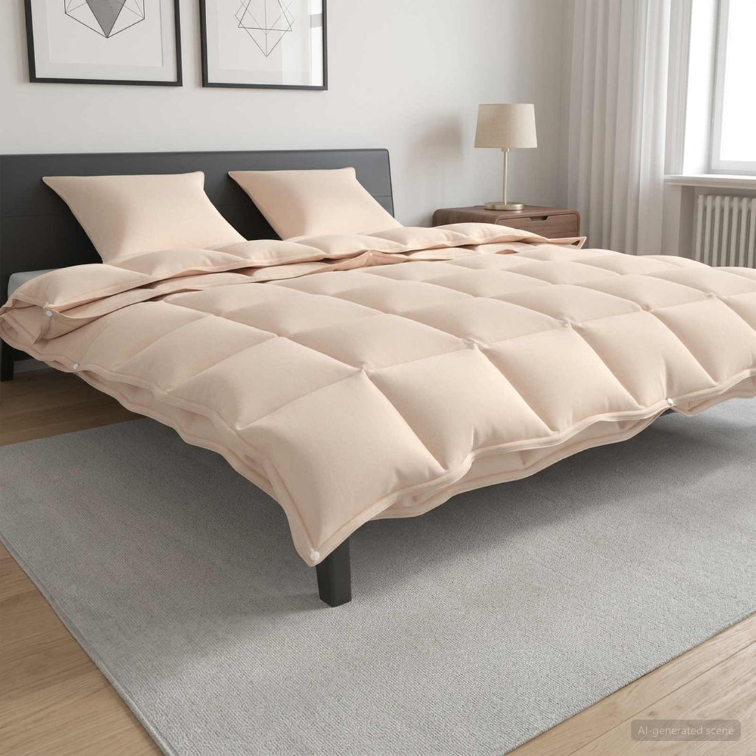 vidaXL Edredón 220 x 240 cm Todas las estaciones Fibra de Kapok Beige