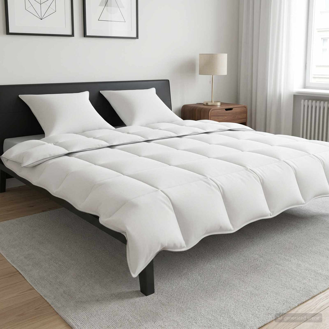 vidaXL Edredón de Verano Blanco 220 x 240 cm Fibra de bambú