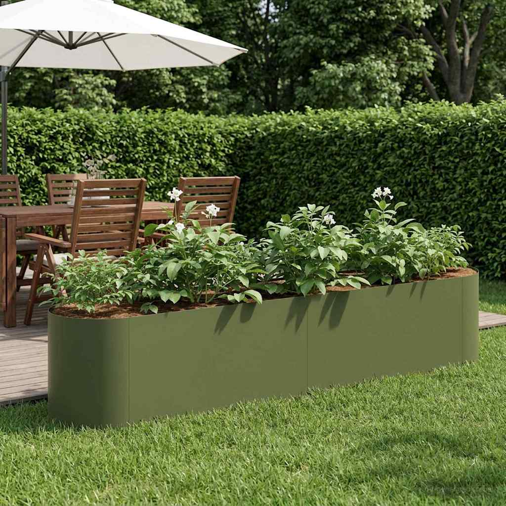vidaXL Cama de Jardín Elevada Verde oliva 200 x 40 x 40 cm