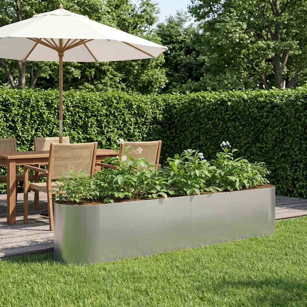 vidaXL Cama de Jardín Elevada Acero Galvanizado 200 x 40 x 40 cm