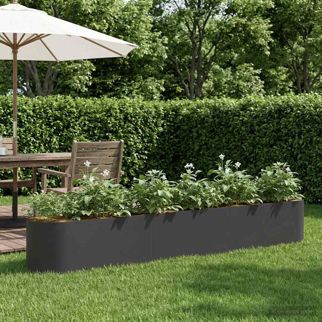 vidaXL Cama de Jardín Elevada Negro 280 x 40 x 40 cm