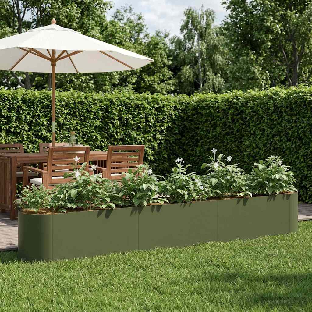 vidaXL Cama de Jardín Elevada Verde oliva 280 x 40 x 40 cm