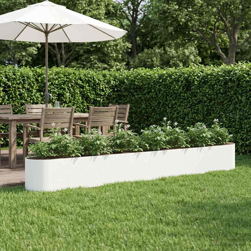 vidaXL Cama de Jardín Elevada Blanco 360 x 40 x 40 cm