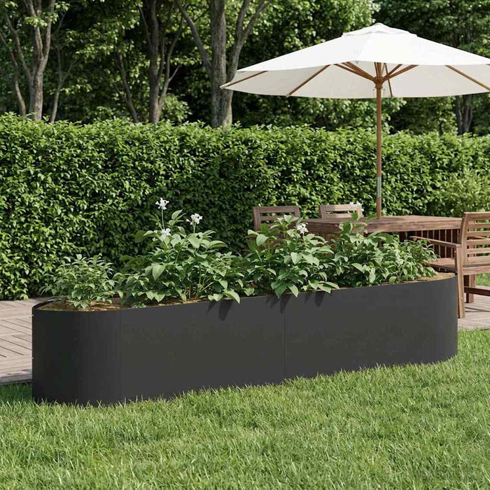 vidaXL Cama de Jardín Elevada Negro 220 x 40 x 40 cm Acero