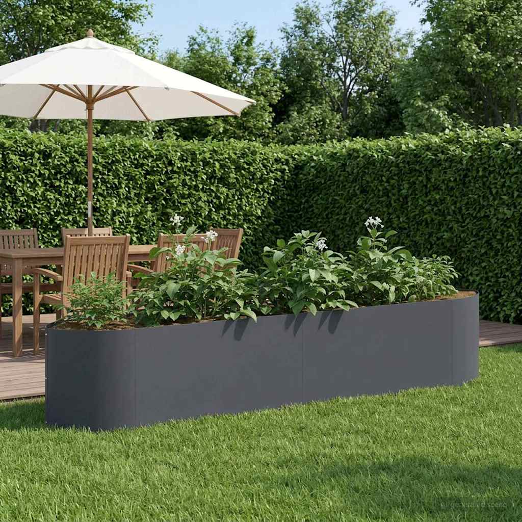 vidaXL Cama de Jardín Elevada Gris antracita 220 x 40 x 40 cm Acero