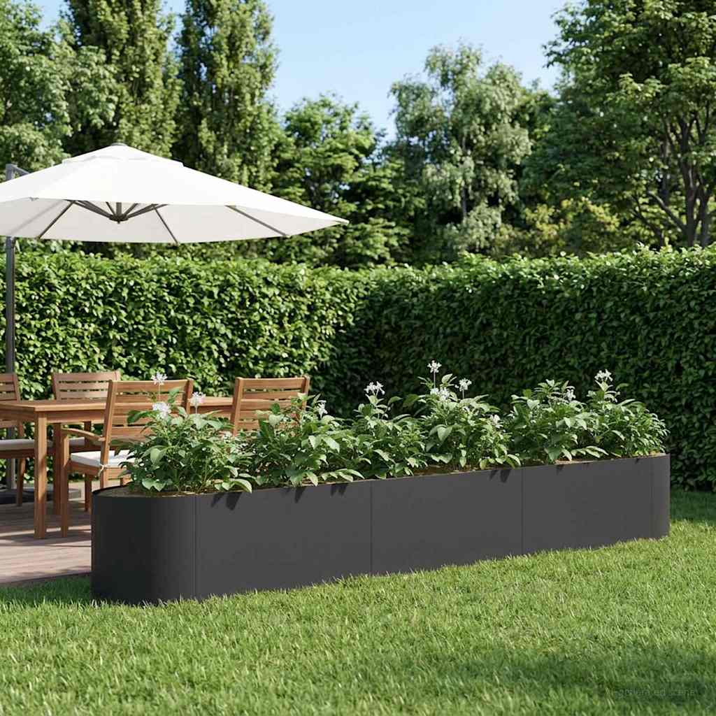 vidaXL Cama de Jardín Elevada Negro 300 x 40 x 40 cm Acero