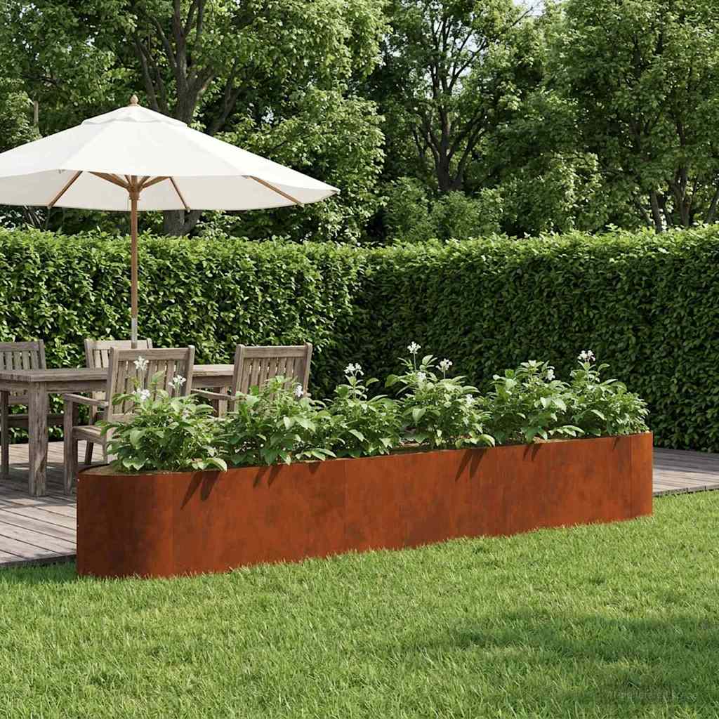 vidaXL Cama de Jardín Elevada Acero oxidado 300 x 40 x 40 cm Acero