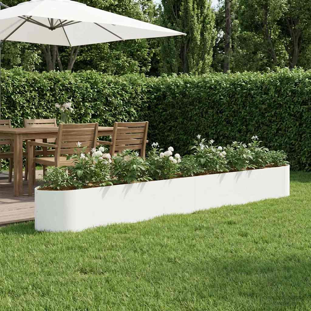 vidaXL Cama de Jardín Elevada Blanco 380 x 40 x 40 cm Acero