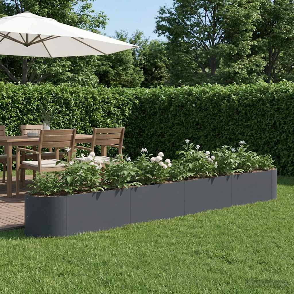 vidaXL Cama de Jardín Elevada Gris antracita 380 x 40 x 40 cm Acero
