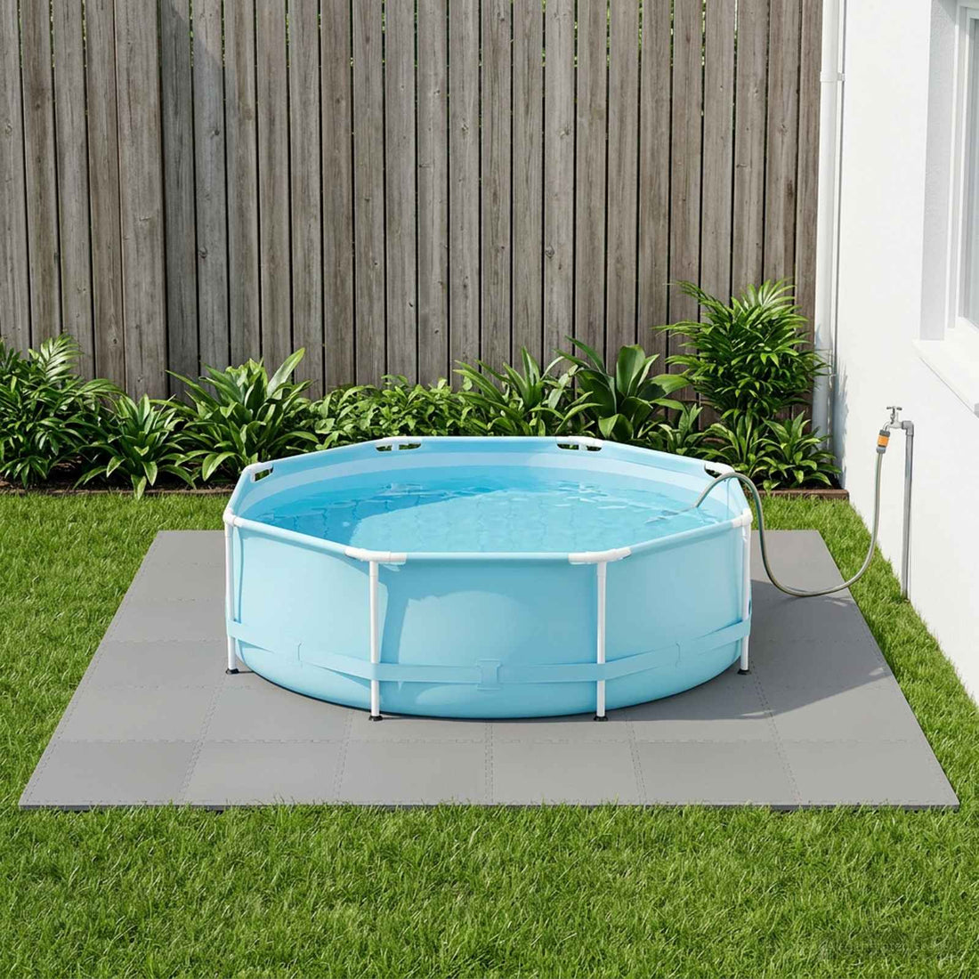 vidaXL Tapete para piscina 50 uds. Gris 18 m² Espuma EVA