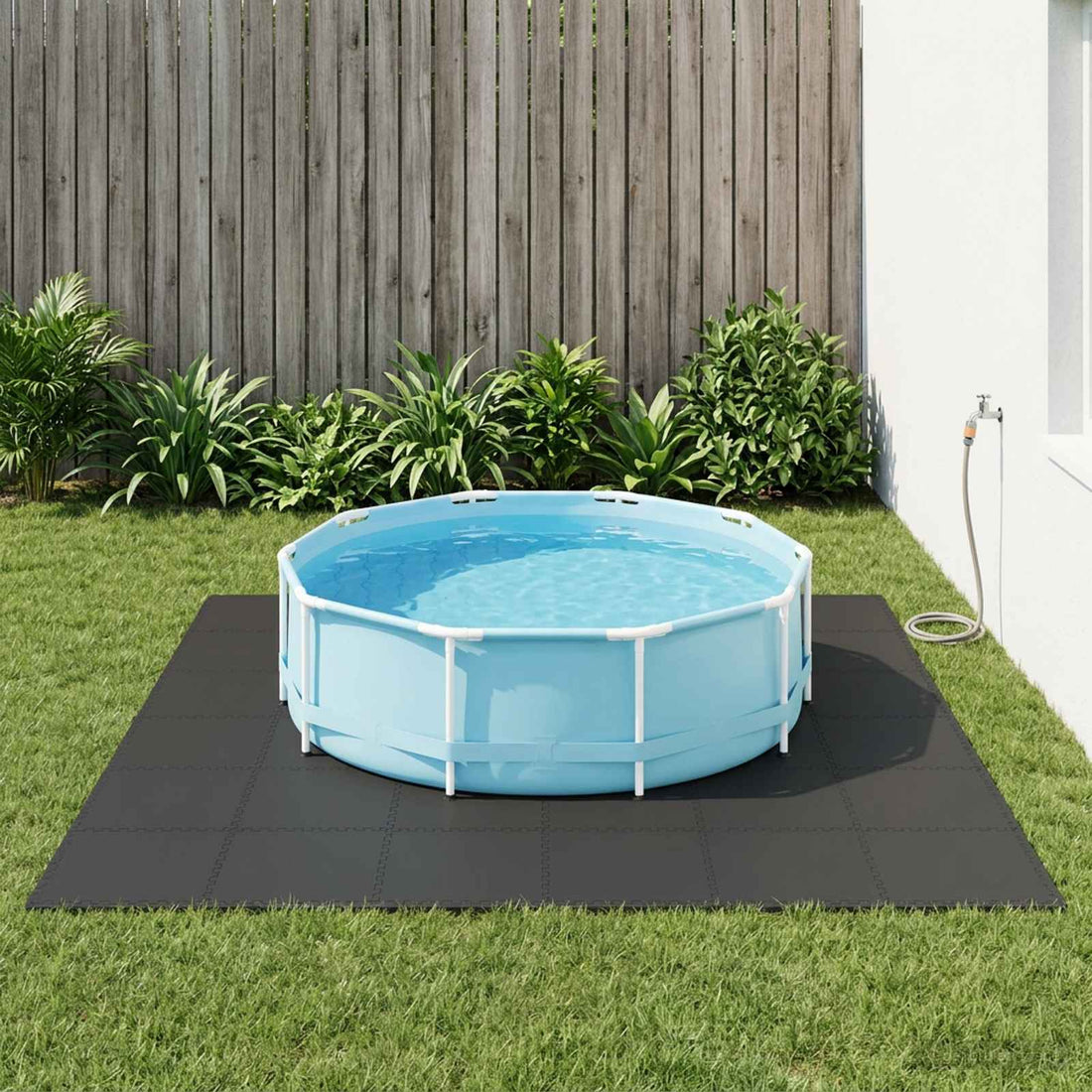 vidaXL Tapete para piscina 50 uds. Negro 18 m² Espuma EVA