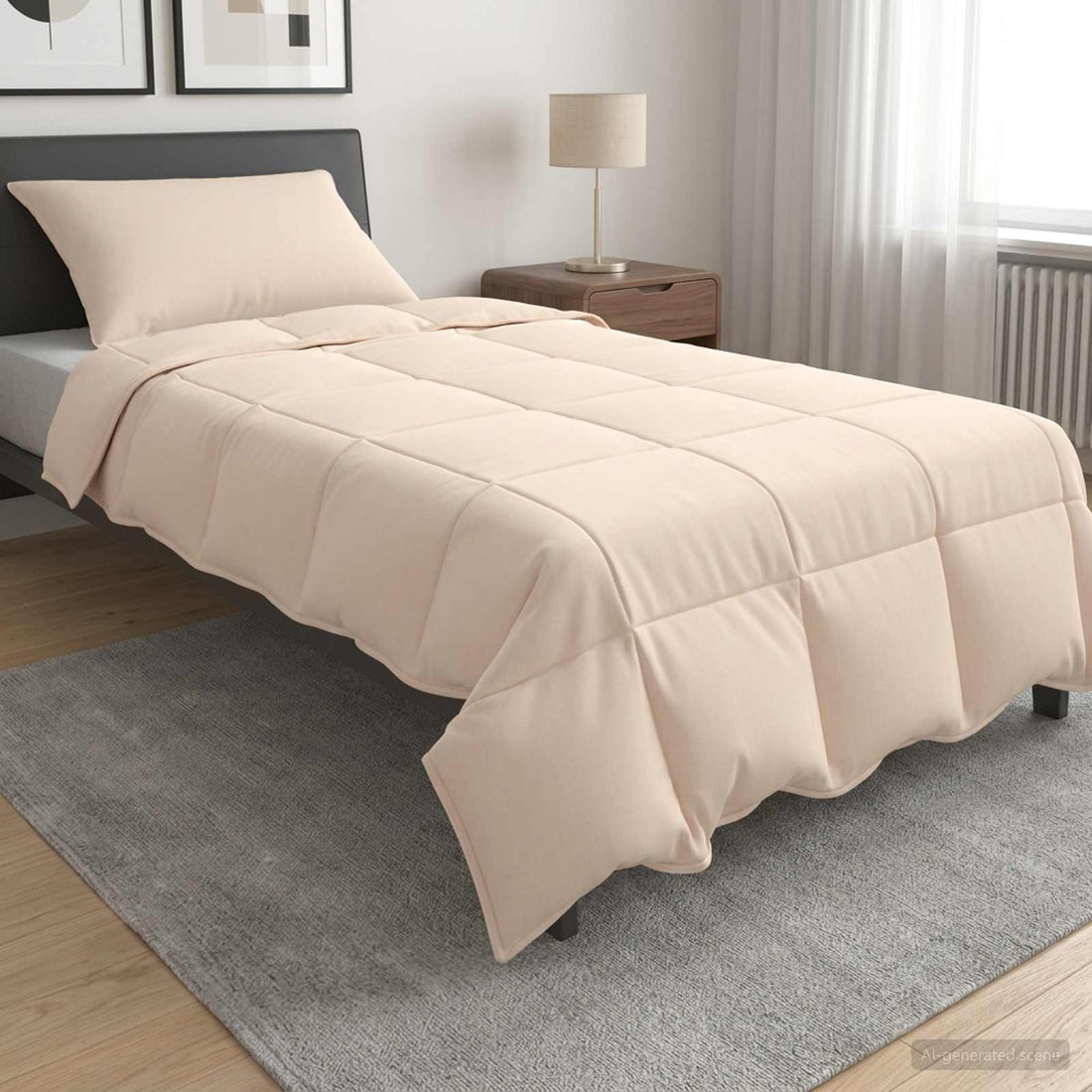 vidaXL Juego de Edredón 2 uds. 155 x 200 cm Verano 1150 gsm Beige