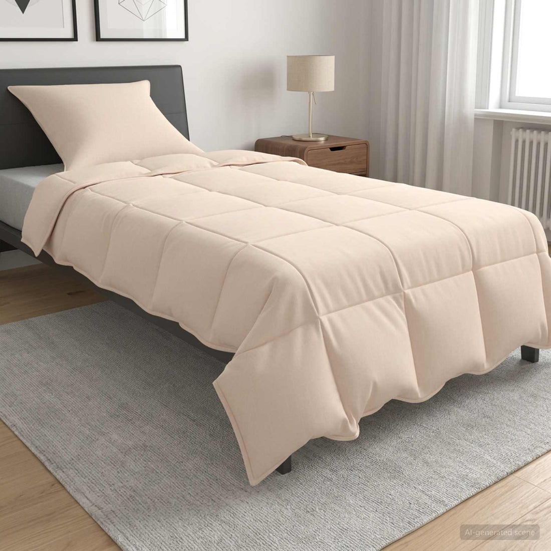 vidaXL Juego de Edredón 2 uds. 155 x 200 cm Verano 1950 gsm Beige