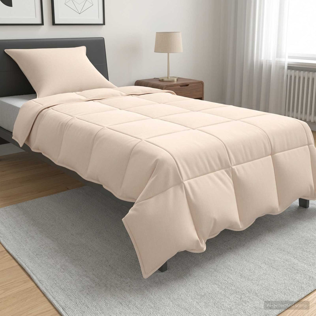 vidaXL Juego de Edredón 2 uds. 135 x 200 cm Todas las estaciones Beige