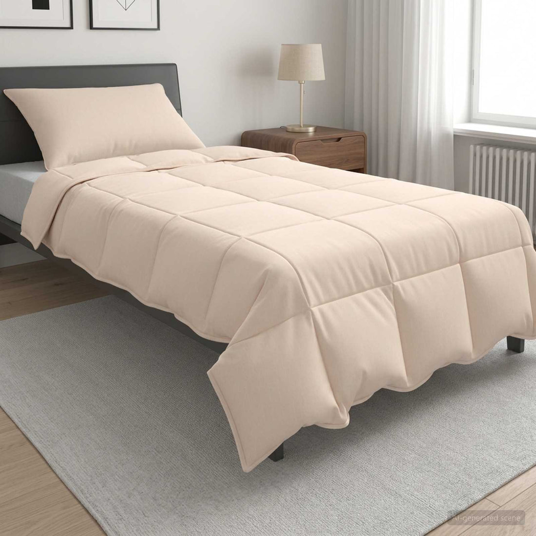 vidaXL Juego de Edredón 2 uds. 135 x 200 cm Invierno 350 gsm Beige