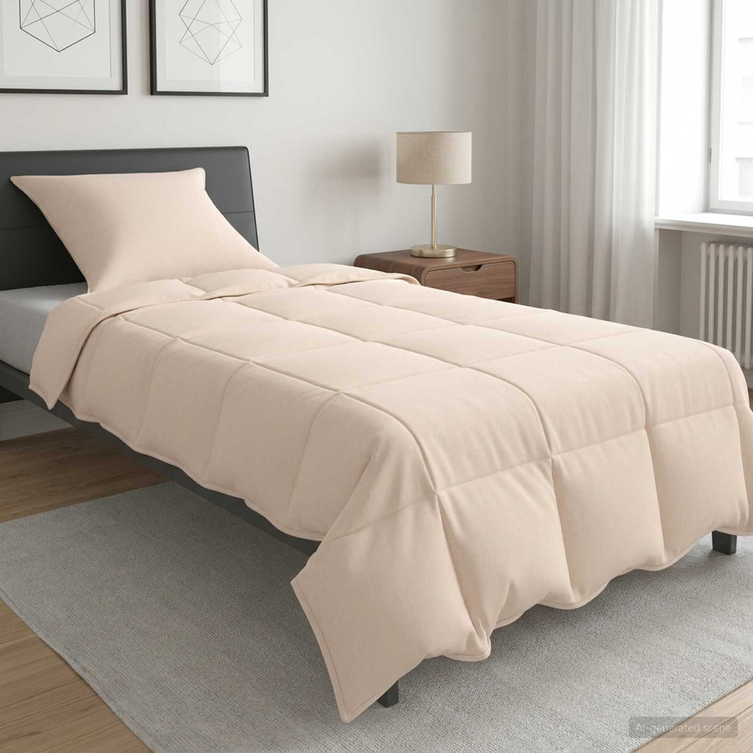 vidaXL Juego de Edredón 2 uds. 155 x 200 cm Invierno 350 gsm Beige