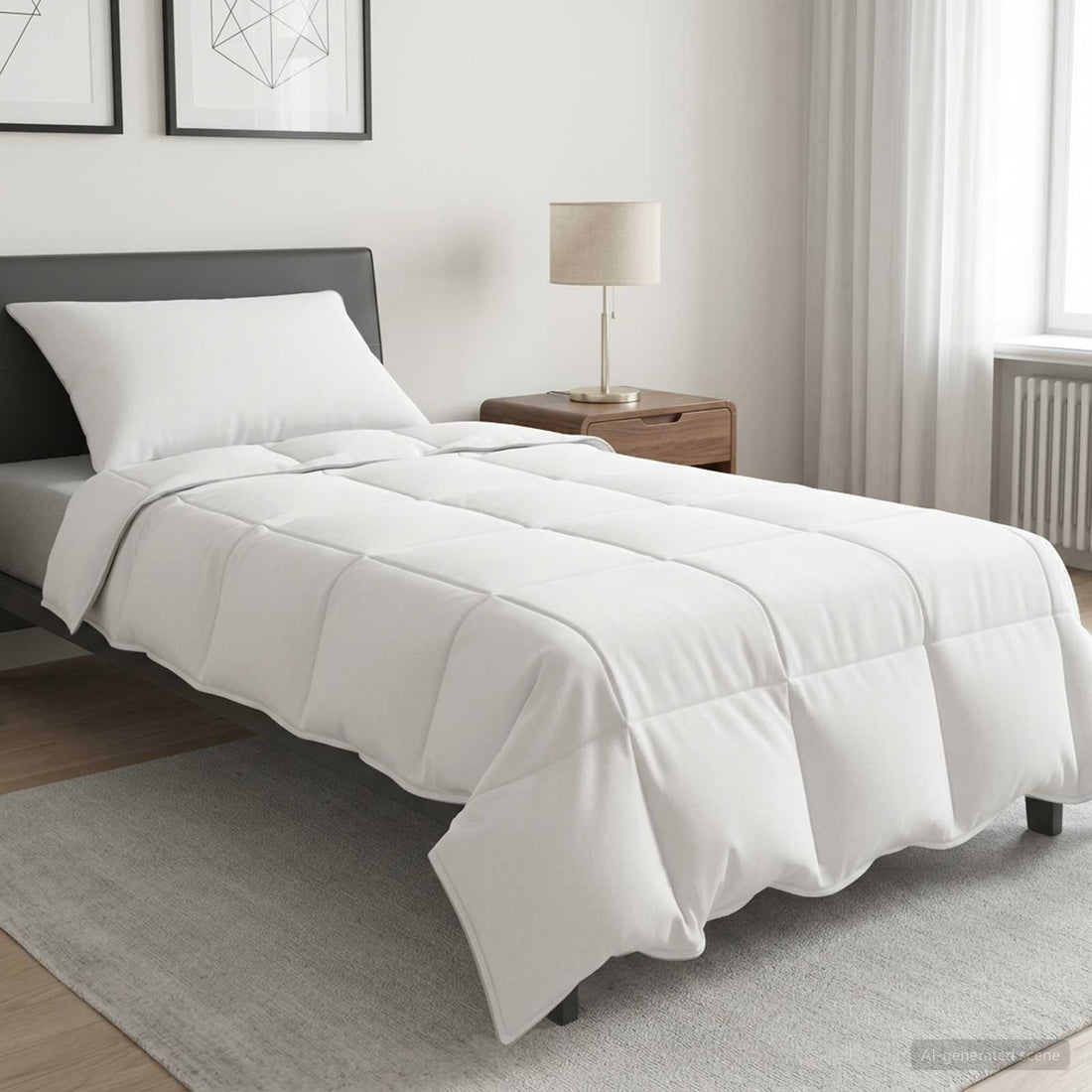 vidaXL Juego de Edredón 2 uds. 155 x 200 cm Invierno Bambú Blanco