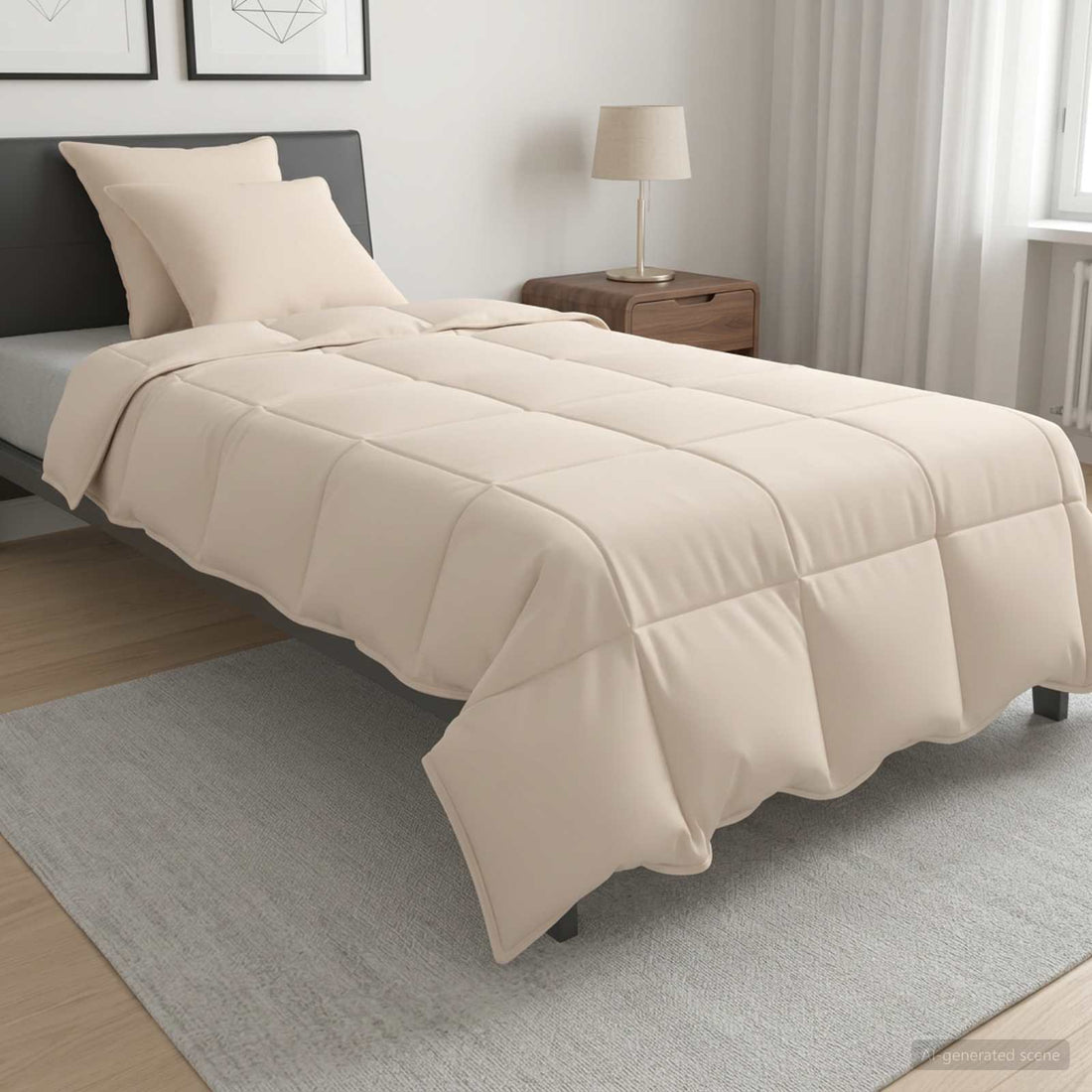 vidaXL Juego de Edredón 2 uds. 155 x 220 cm Todas las estaciones Beige