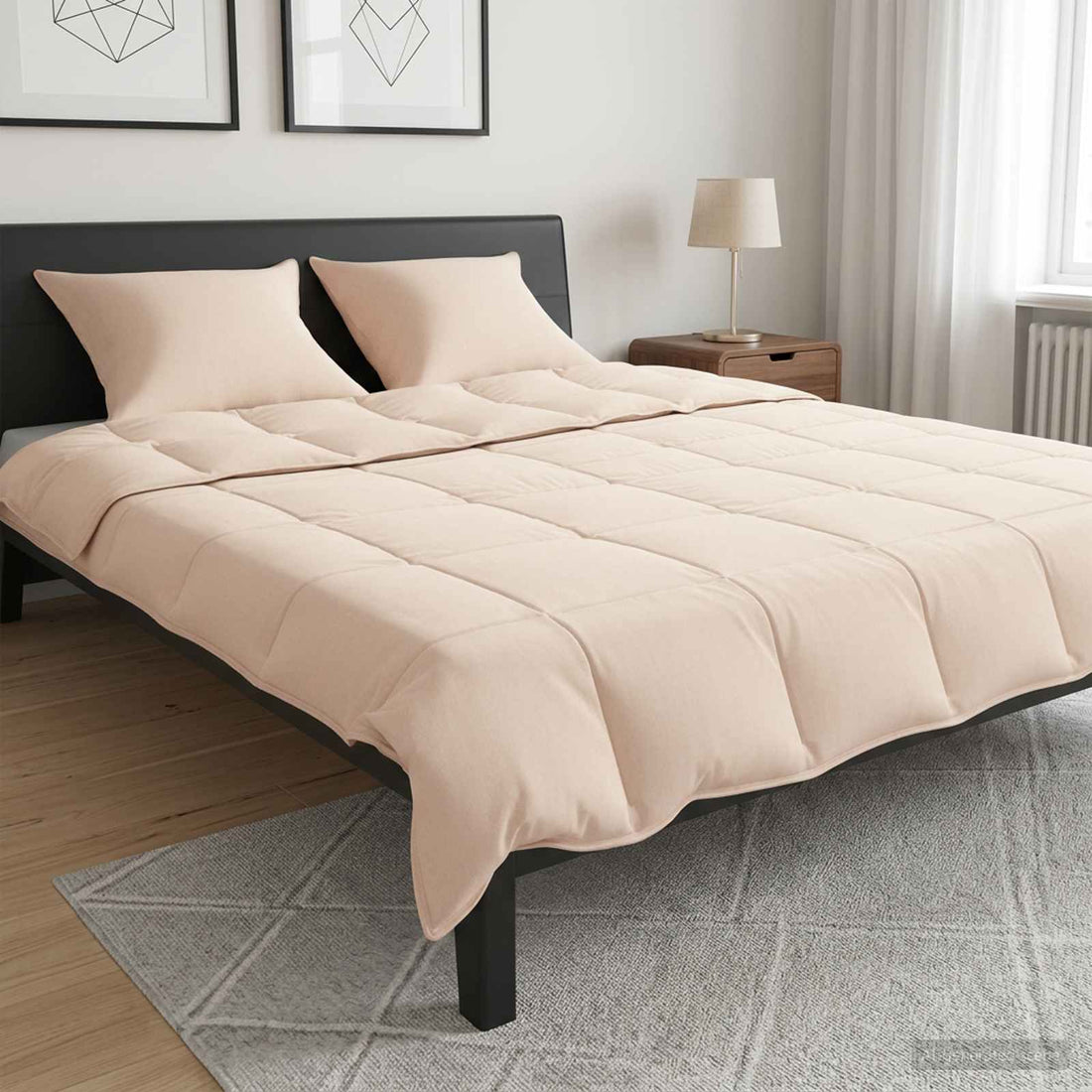 vidaXL Juego de Edredón 2 uds. 200 x 220 cm 250 gsm Kapok natural