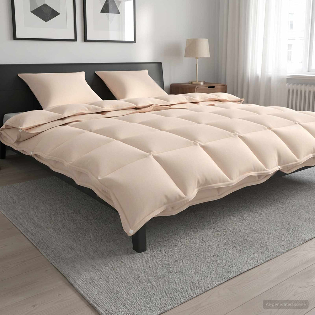 vidaXL Juego de Edredón 2 uds. 240 x 220 cm Kapok y poliéster Beige