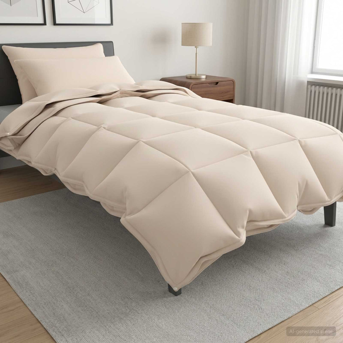 vidaXL Juego de Edredón 2 uds. 135 x 220 cm Kapok y poliéster Beige