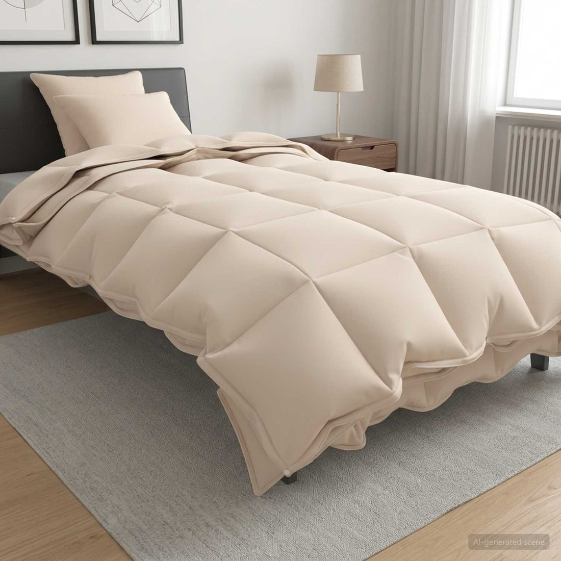 vidaXL Juego de Edredón 2 uds. 135 x 220 cm Kapok y poliéster Beige