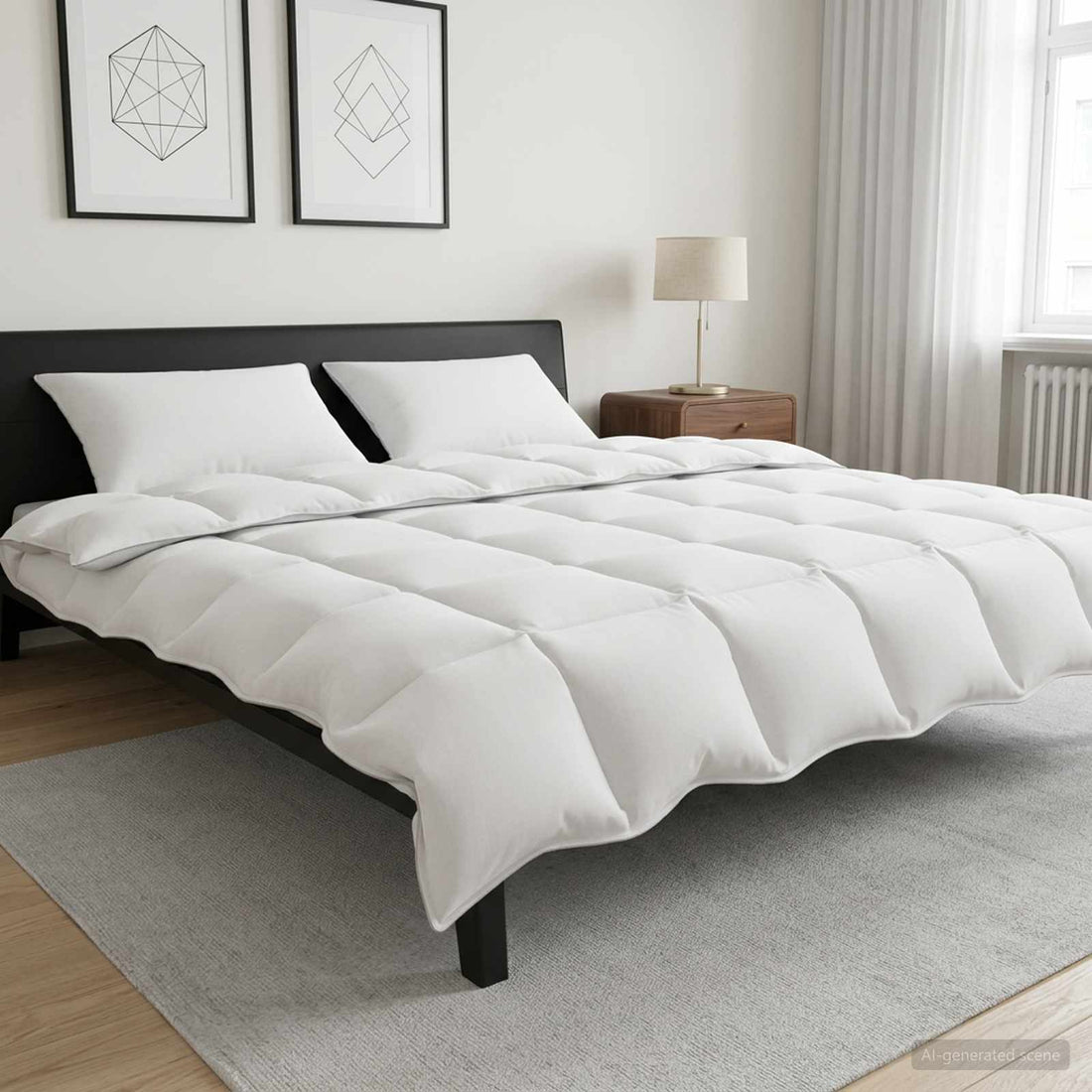 vidaXL Juego de Edredón Blanco 200 x 200 cm Poliéster, Bambú