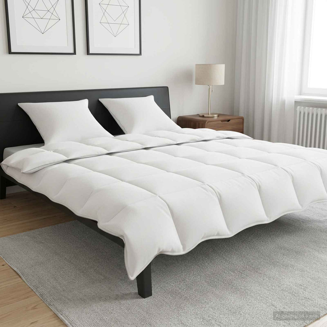 vidaXL Juego de Edredón Blanco 200 x 200 cm Poliéster, Bambú