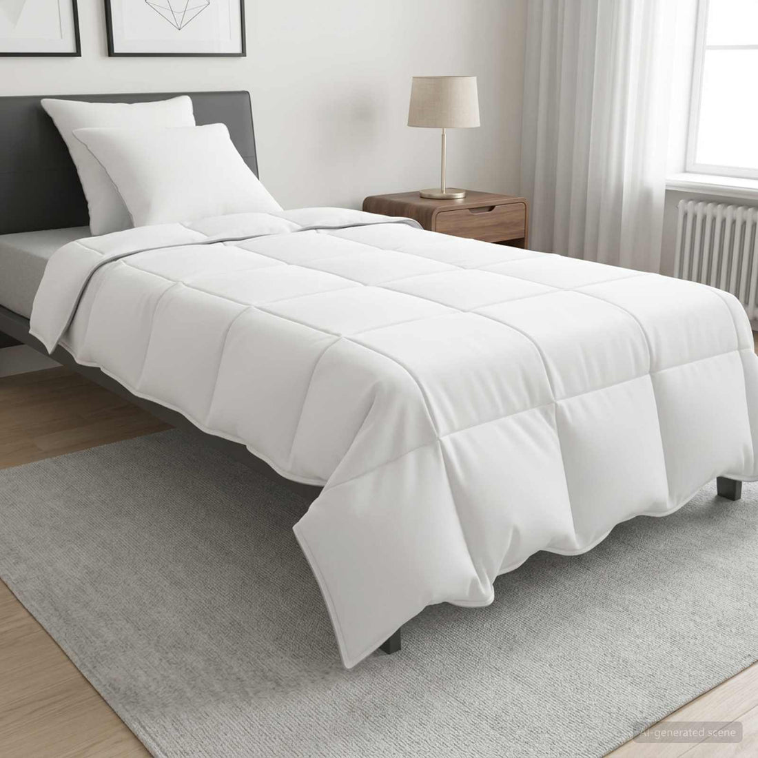 vidaXL Juego de Edredón Blanco 135 x 220 cm Poliéster, Bambú