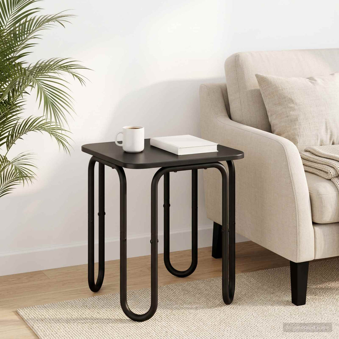 vidaXL Mesa de centro Negro 40 x 40 x 45 cm Madera de ingeniería