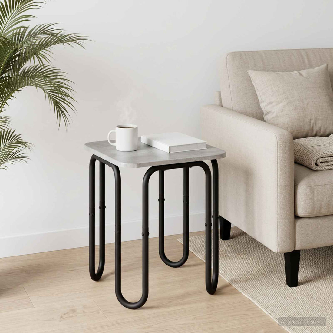 vidaXL Mesa de centro Gris Hormigón 40 x 40 x 45 cm